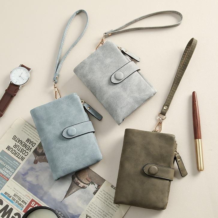  Ví Thiết Kế Cổ Điển Dành Cho Nữ Sức Chứa Lớn Ví Đựng Tiền Xu Và Thẻ Gấp Gọn Làm Bằng Da PU Ví Có Khóa Kéo 