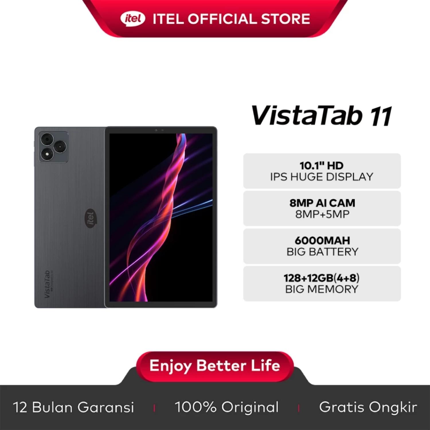 Official itel VistaTab 11 Tablet + KEYBOARD + PEN- 12GB(4+8)+128GB - 10.1" HD+ IPS Display Screen - 6000mAh - Support ChatGPT - AI Assistant with Learning Center