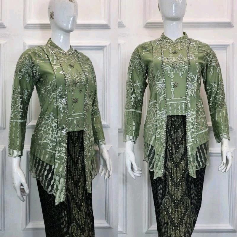 COD!!Ready atasan kebaya kutubaru hijab/kebaya wisuda/kebaya pesta/kebaya modern ( baju saja ) Wanita kurung 1