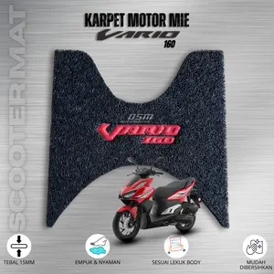 Karpet Motor Honda Vario 160 Bahan Mie Tebal 15mm Super Soft Nyaman  Hitam Motif Mie Berkualitas Press Logo Emboss