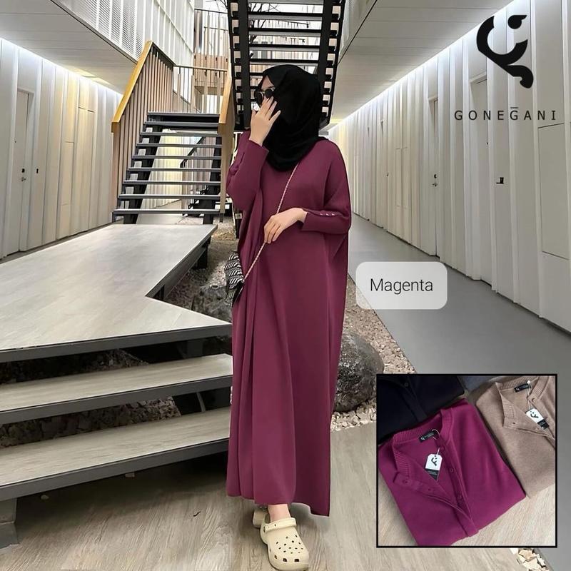Batwing Dress Non Busui Original Gonegani Muslim Nyaman Gamis Dewasa 4
