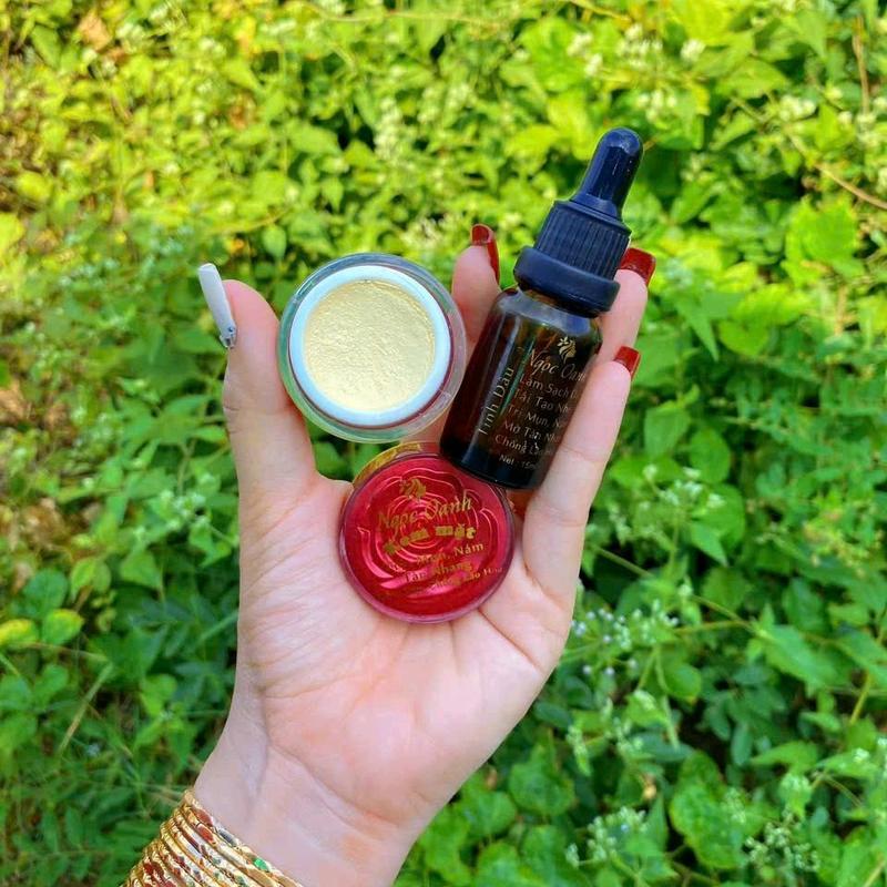 Combo Ngọc Oanh kem dưỡng da mặt trắng mịn hỗ trợ cải thiện mụn làm mờ thâm nám tàn nhang đốm nâu da không đều màu chính hãng phù hợp với mọi loại da