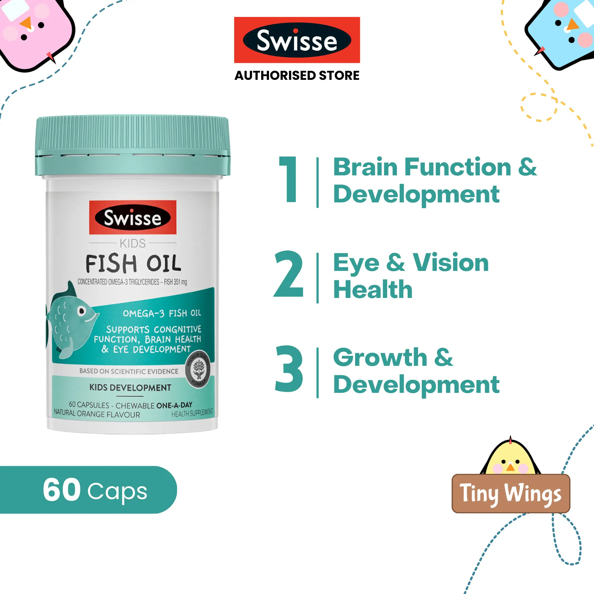 Swisse Kids Fish Oil 60 Capsules