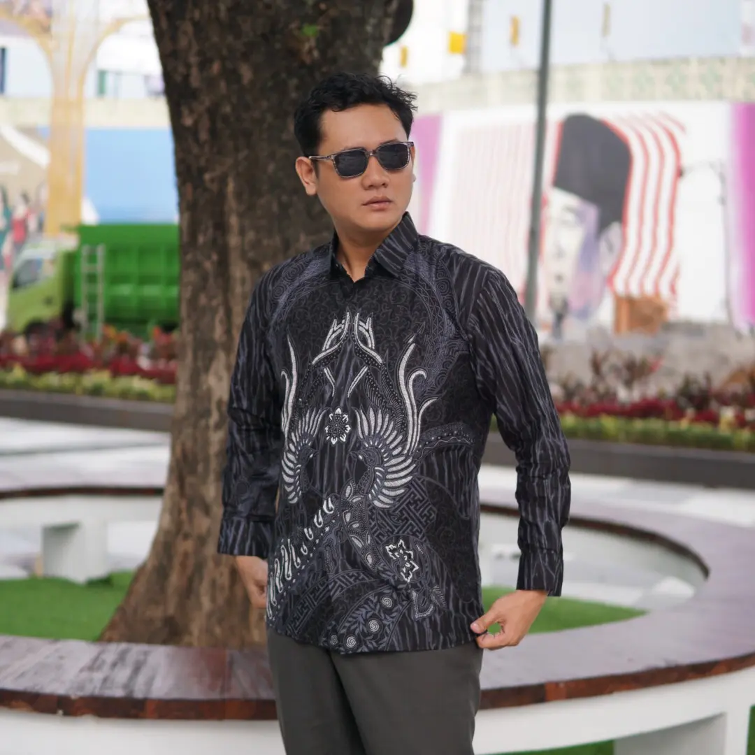 Batik Antasena APT PREMIUM bosso batik hitam katun prima berlapis furing nyaman Pria Distro Baju Pendek