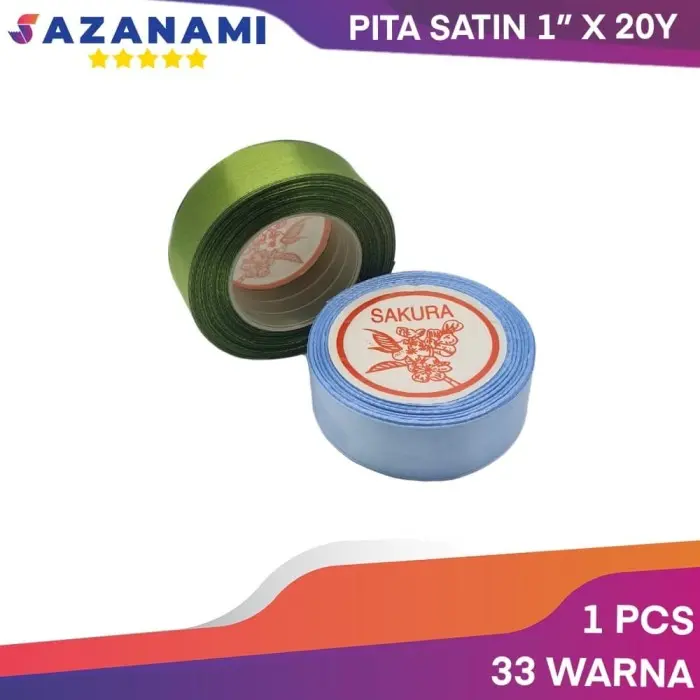 PITA SATIN 1" X 20Y 25MM TALI PITA SAKURA WARNA PITA KADO JEPANG 1