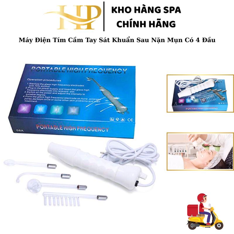  Máy Điện Tím Cầm Tay Sát Khuẩn | Máy Có 4 Đầu Thay Thế i Chuyên Dùng Trong Spa Thẩm Mỹ Viện 