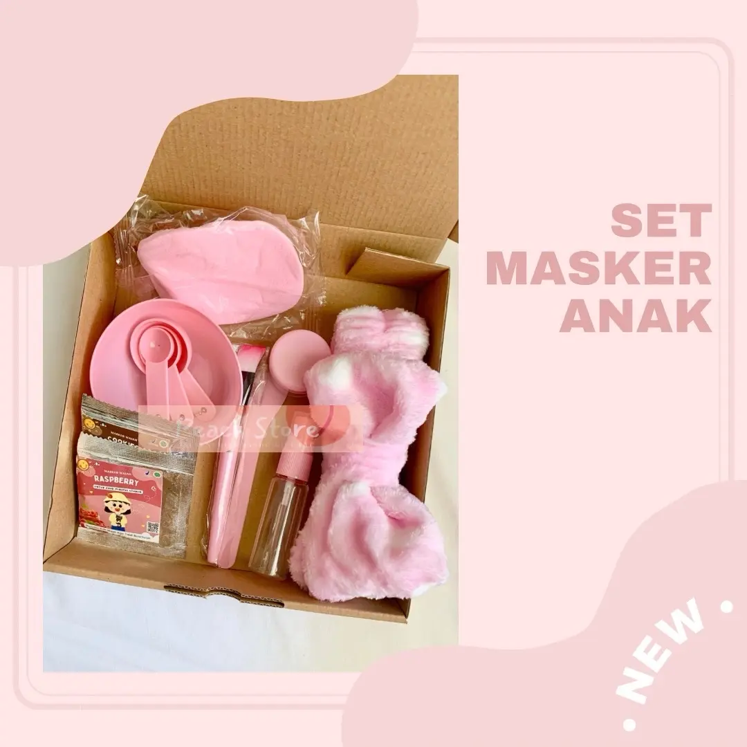 Gift Set Masker Wajah Anak Face Mask satu set best seller murah Wadah Kering