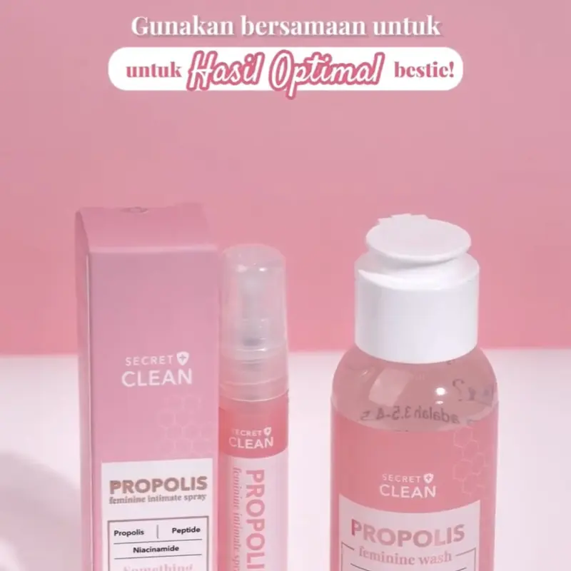 SECRET CLEAN Propolis Feminine Wash | Pembersih Kewanitaan 100ml | Peptide Niacinamide | Clean 8