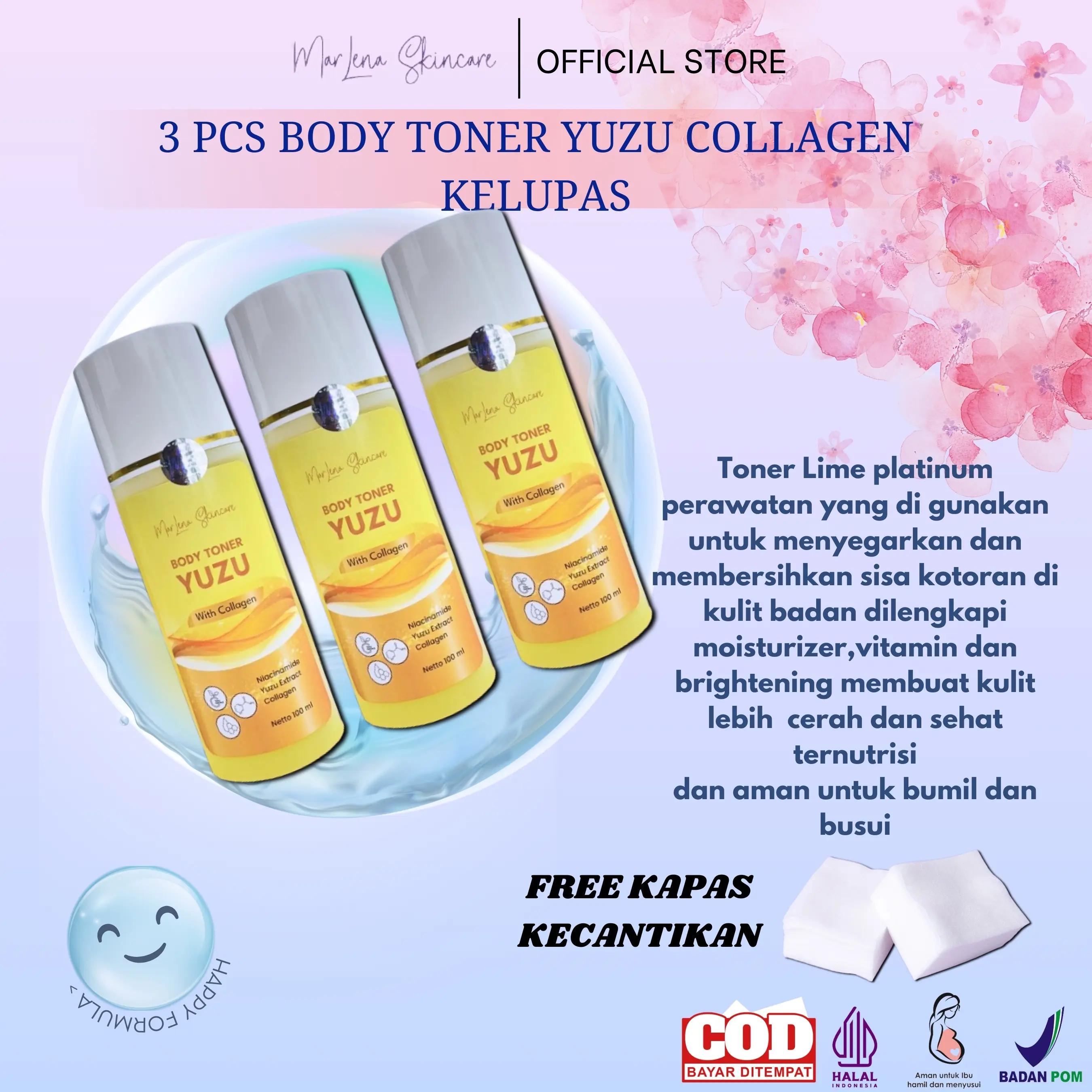 Pahe 3 Toner Bdan kelupas Lime Platinum Pelicin FREE KAPAS KECANTIKAN