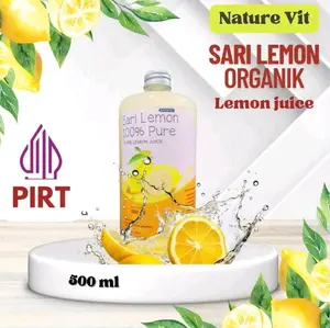 Nature Vit Sari Lemon Organik Premium 100% Pure 500ml Minuman Jus Lemon Organik Tanpa Gula & Pahit Antioxidan Vitamin C Diet Detok Juice