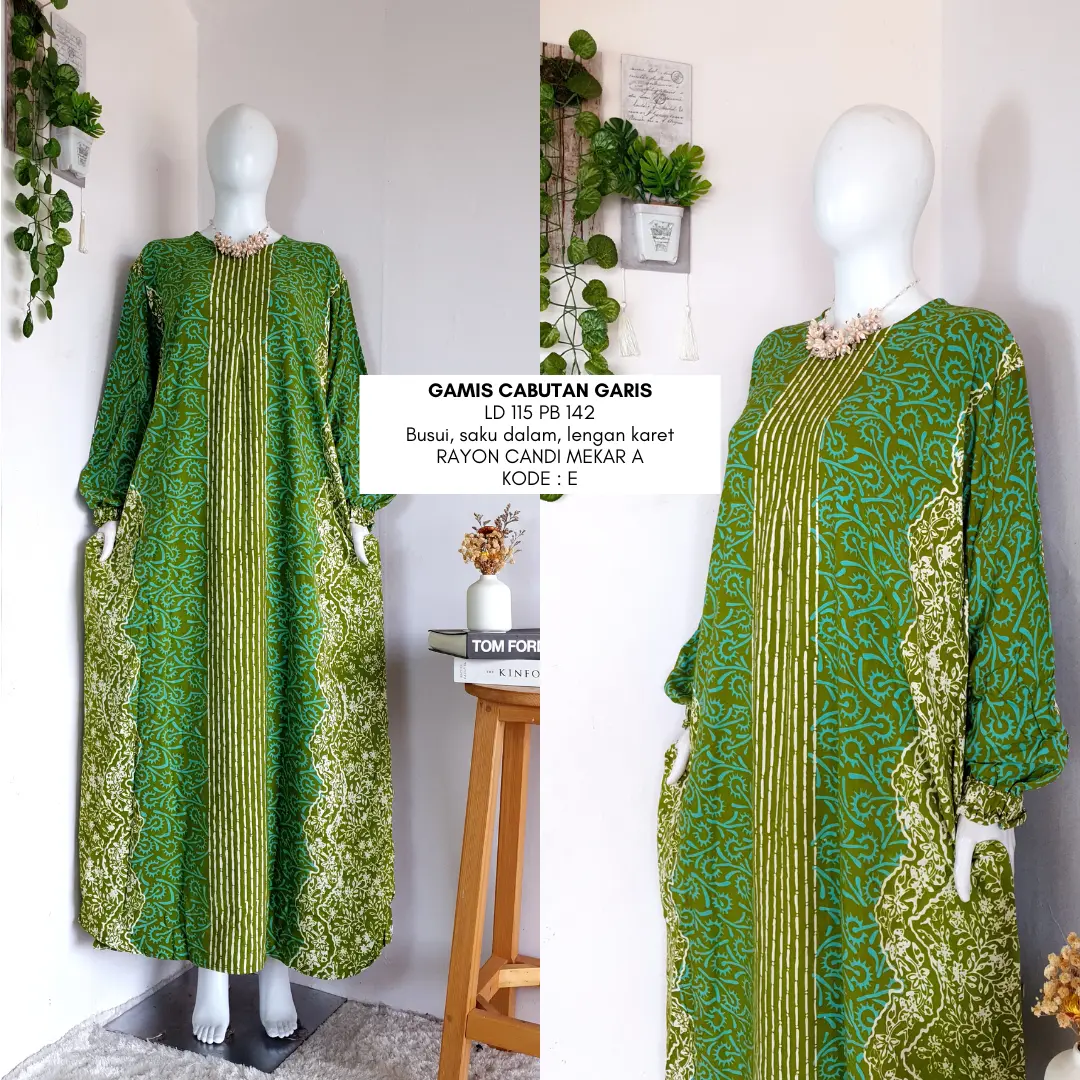 gamis cabutan soft LD 110-120 | busui friendly | gamis batik cap simple casual Muslim Rayon Wanita Baju