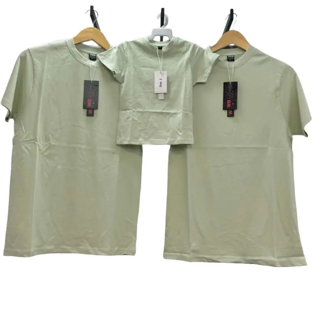 Set Baju T-Shirt Keluarga Premium 100% Kapas GSM220 untuk Dewasa dan Anak-Anak Kain