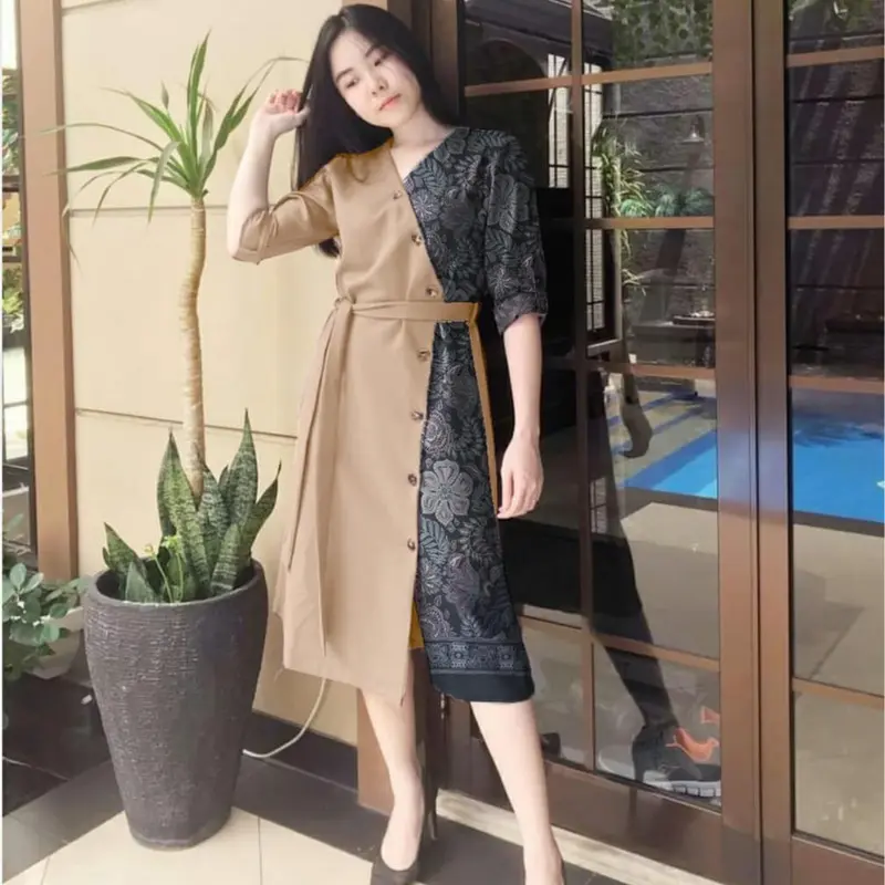 THABISHOP / TUNIK LAUREN ZIBA / FLOW / HN / TUNIK WANITA / TUNIIK REMEJA KEKINIAN / OUTFIT KEREN / BAJU LEBARAN / TERUSAN WANITA / OODT KOREAN STYLE 0
