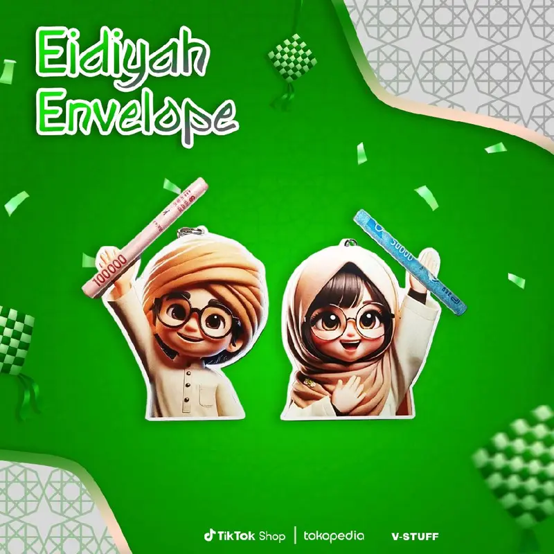 AMPLOP THR LEBARAN KARAKTER | ENVELOPE FOR EIDIYAH | BY V-STUFF | HADIAH UNIK KARAKTER KERTAS TEBAL 310GR TALI 0