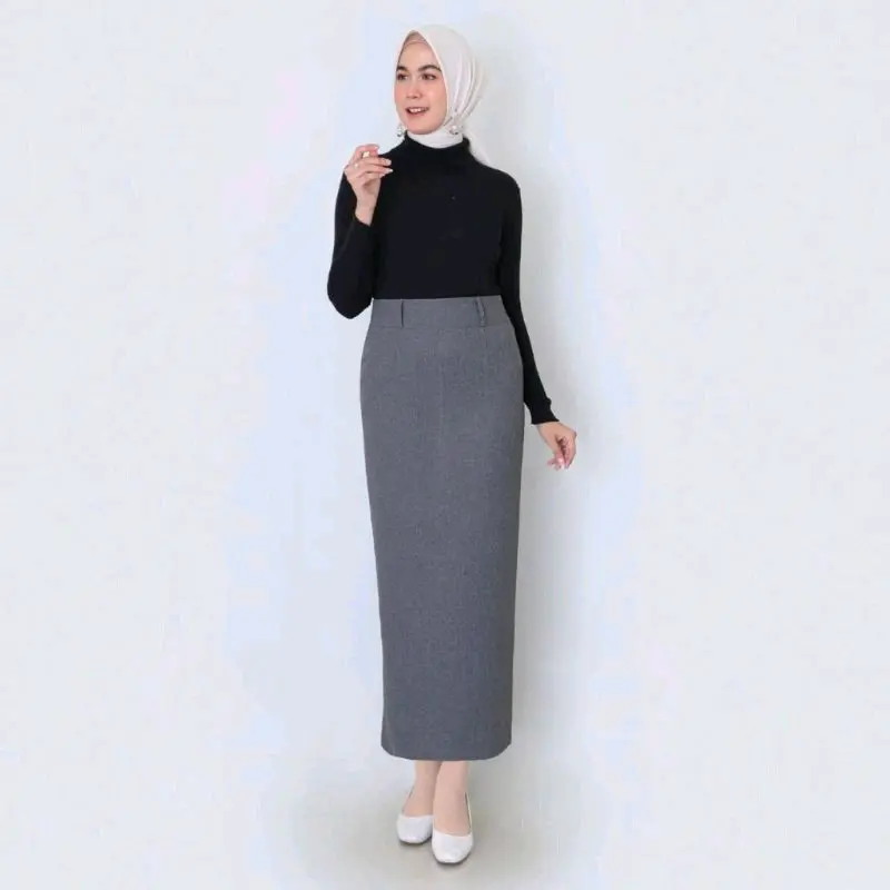 Rok Kerja Wanita Panjang Span Rempel Belakang Terbaru dari You Glow Fashion - Wanita