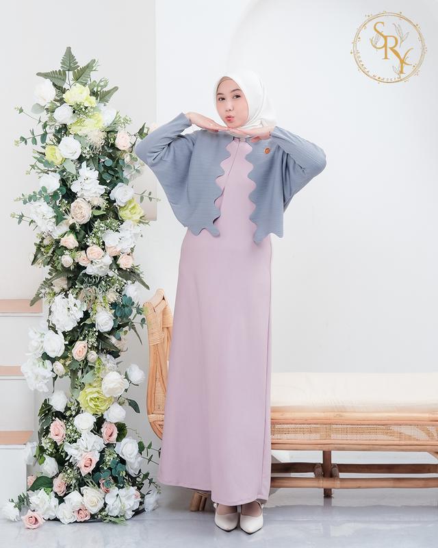 Soraya Moeslim Cardi Azura Mix Inner Premium Dress mewah Wanita Dewasa Remaja Pesta Lebaran Cardigan Muslim waffle Santai Kardigan Outer Panjang Casual Kondangan Baju 8