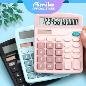 [READY] Aimilo Kalkulator Digital 12-Bit Dual Energi Baterai dan Energi Surya Caclulator Check Double Power Plastik