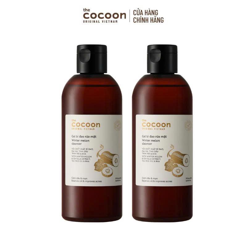 COMBO 2 chai Bigsize - Gel bí đao rửa mặt Cocoon giảm dầu & mụn 310ml