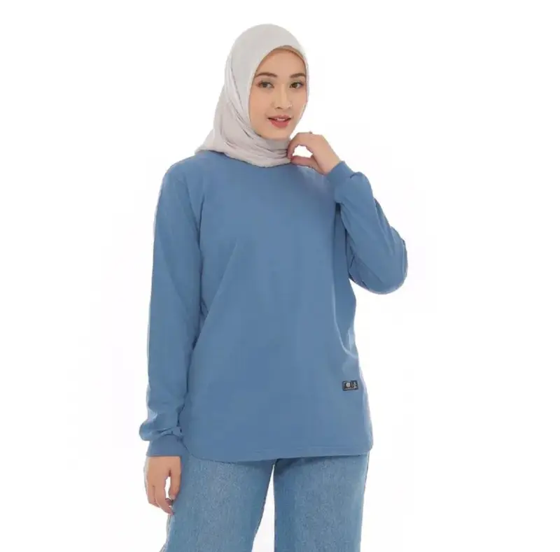 Promo Paket Hemat 100ribuan Dapat 4pcs Kaos Atasan Wanita Lengan Panjang Model Bawahan Oval Bahan Bebyterry Premium Nyaman Polos 2