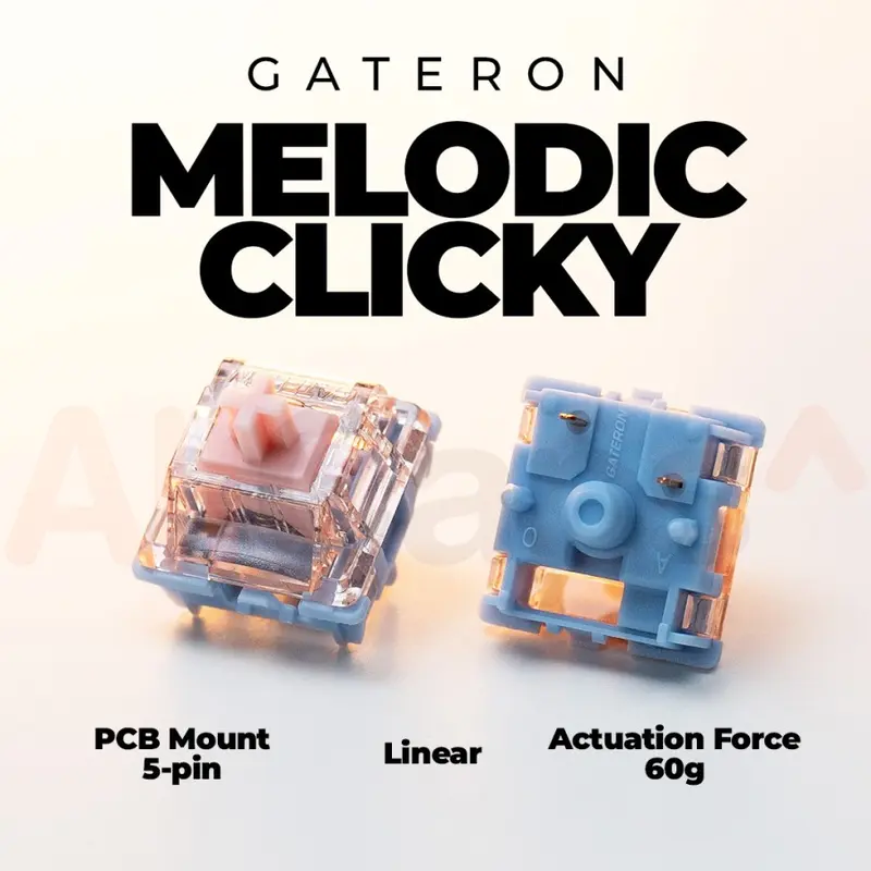 GATERON Melodic Clicky Tactile Clicky Switch 60g PCB Mount 0