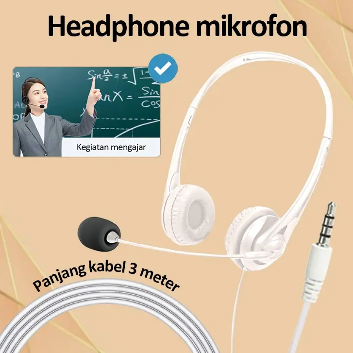 Bonkyo Wired headset business operator special headset USB headset  cable Headphone Hitam Earphone Subwoofer Microphone 5