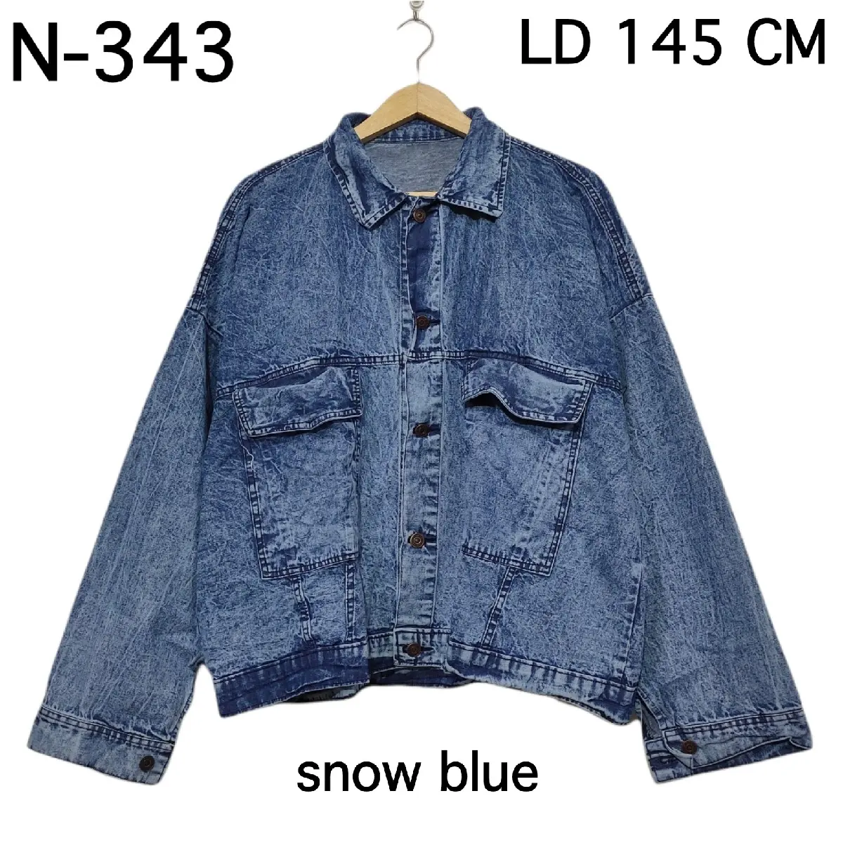 JAKET JEANS SEMI CROP JUMBO LD 145 CM