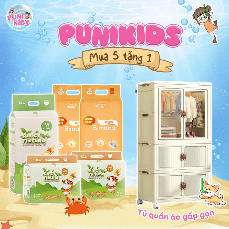 3A + 2E COMBO NGÀY & ĐÊM 03 BỊCH BỈM VIỆT AMOR NATURAL & 02 BỊCH BỈM BIMANA EXTRA CẢE - Tã Bỉm dán quần ngày và đêm cho bé đủ size NB - 4XL
