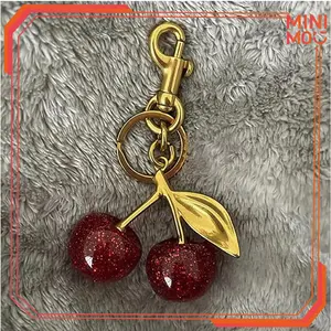 Keychain Tas Cherry Tintanium Unik - Gantungan Tas Lucu Aesthetic Korea Style Untuk Tas Selempang/Wanita