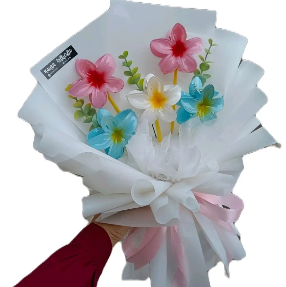 Buket hair clip bunga kamboja cantik viral