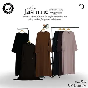Bonavista - (NEW UPDATE CEK DESKRIPSI) Abaya Jasmine Abaya Bahan Internet Anti Uv Sultan Gamis Model Batwing Lengan Payet Loose