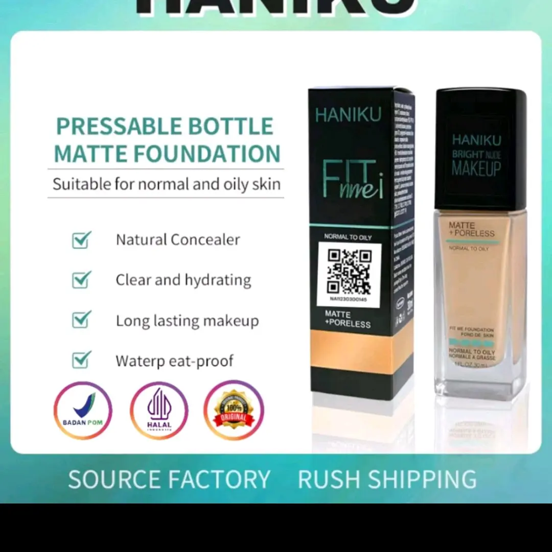 Foundation Haniku Fit Me Matte +poreless Liquid