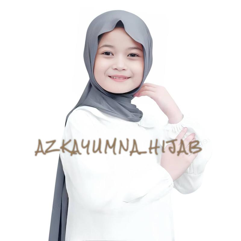 Pashmina Instan Oval Kaos Rayon Anak - Ukuran 150cm x 60cm - Nyaman dan Adem - Kerudung, Cantik, Muslim Jilbab 5