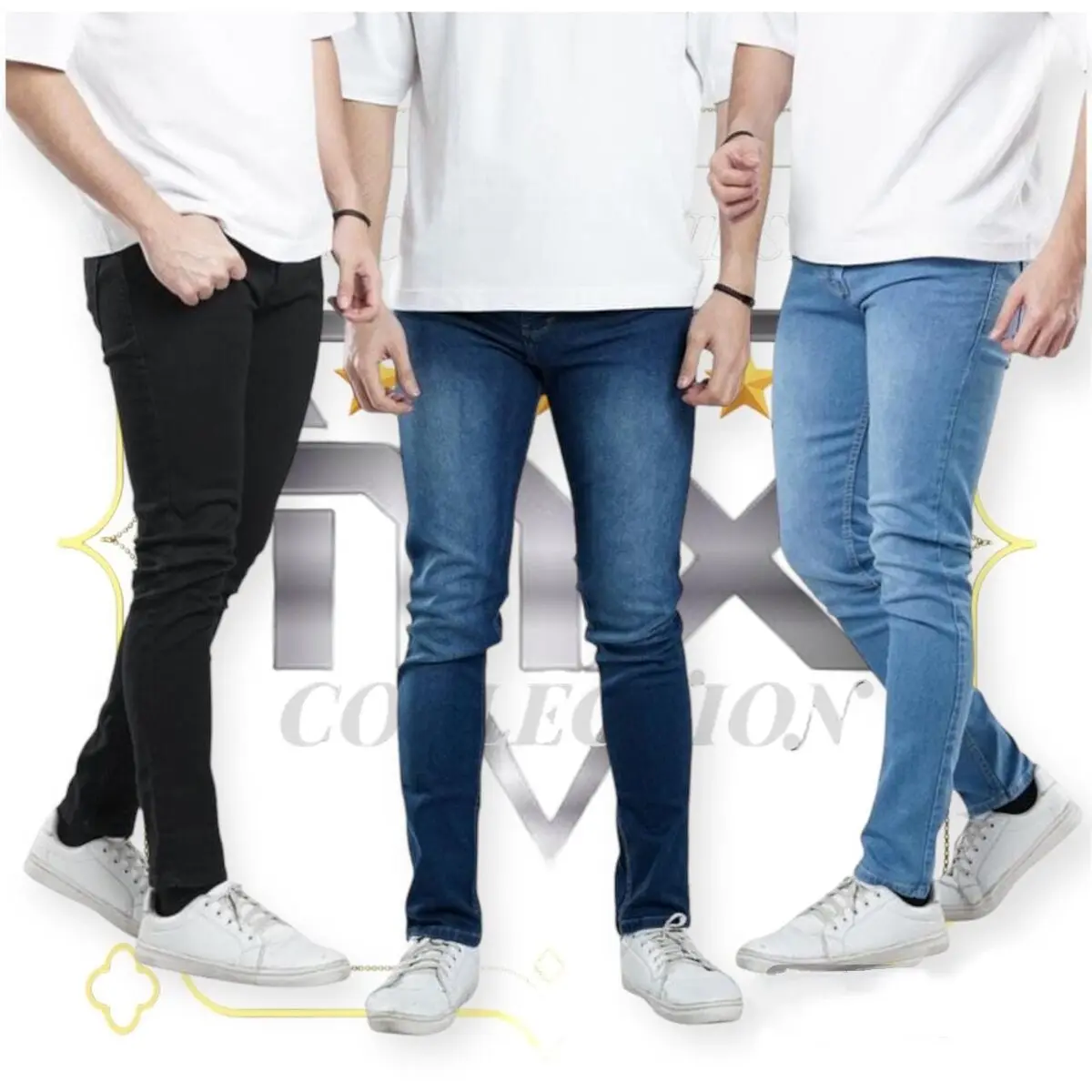 CUCI GUDANG Beli 1 Gratis 1 celana jeans pria slimfit denim super skinny jeans pria dewasa celana panjang pria keren Hitam Pensil Biru Cowok Muda Distro