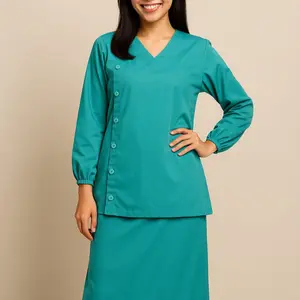 Baju Oka Tangan Karet Setelan Rok Baju  Kerja Kancing