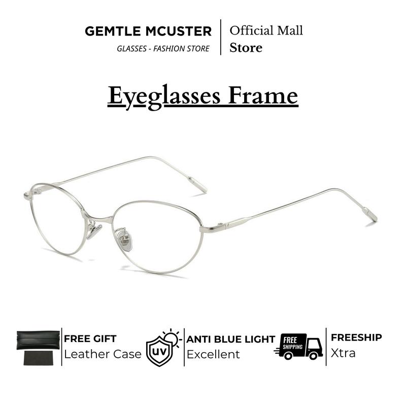 Gọng Kính Mắt Mèo, Phong Cách Cổ Điển Chất Liệu Kim Loại, Chống Ánh Sáng Xanh, Kính Không Theo toa, Dành Cho Nữ, Phong Cách Hàn Quốc, Bạc Cao Cấp, Viền Mỏng, Thích Hợp Cho Kính Cận Thị, 20428
