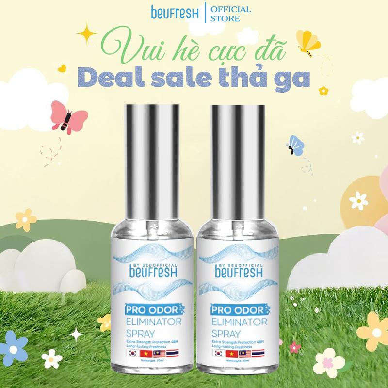 Combo 2 BEUFRESH PRO Xịt Khử Mùi Toàn Thân Tay Chân Nách Cảm Giác Dễ Chịu, Hỗ Trợ Giảm Thiểu Mồ Hôi Không Bị Ố Vàng cho nam nữ - XN020