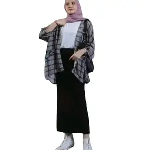 Rok Span Rajut Knit Hornet Premium Belahan Belakang  - Basic,  Hitam Kerja Panjang Bawahan Casual Wanita Muslim