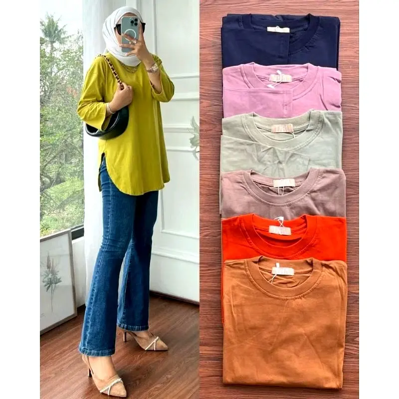 ORI KAOS DARA WANITA BASIC OVAL KATUN COMBED 24S 0