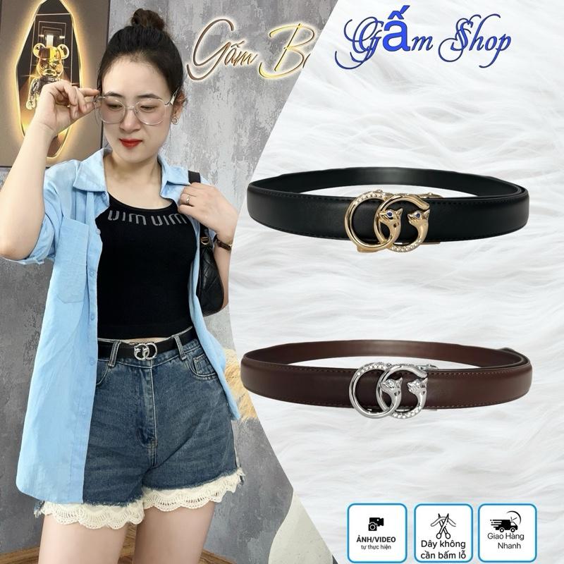 ( DÂY KHÔNG CẦN BẤM Lỗ) Thắt Lưng  Nữ  Khoá  Cài Tự Động Bản Đai 2,5cm Mặt Dây Hoa Văn Đẹp Lạ ( Đầu Dây Có Thể Tháo Rời Để Cắt Ngắn Bớt Dây Tiện Lợi) Titan