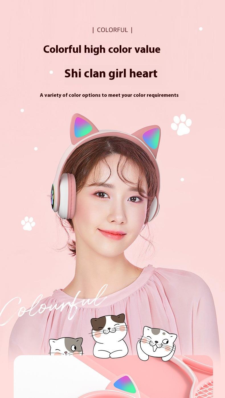 Product Introduction of Tai Nghe Bluetooth Trùm Đầu, STN-28, Tai Nghe Bluetooth Không Dây, Tai Nghe Tai Mèo Dễ Thương, P47P47MY08 8