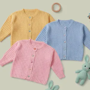 Cardigan Bayi Perempuan Lengan Panjang Sweater Rajut Anak Laki laki Bahan Lembut Halus dan Hangat Usia 0 12 Bulan