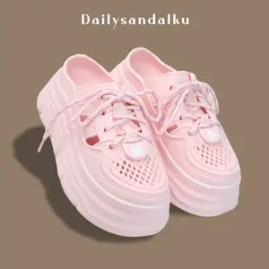 Sandal Sepatu Anak Dan Wanita Dewasa Sendal Kekinian Sandal Sol Tebal Sepatu Slip On Tali Bahan Eva Ringan Anti Slip Size 24-41 2515M-5
