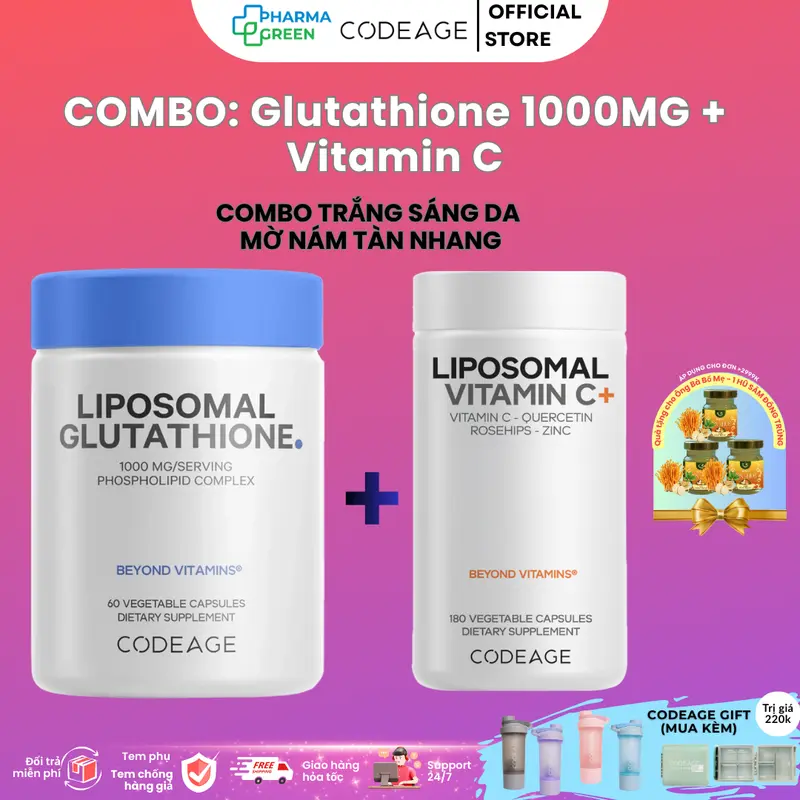 glutathione kết hợp vitamin c plus vcgp Toner with peptides and vitamins