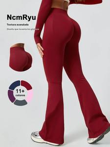 Pantalones deportivos para mujer NcmRyu de cintura alta con ajuste que realza la cadera y levanta el trasero; pantalones micro acampanados de pierna ancha; ideales para correr, golf, tenis, ciclismo, senderismo, caminar y entrenamiento en gimnasio
