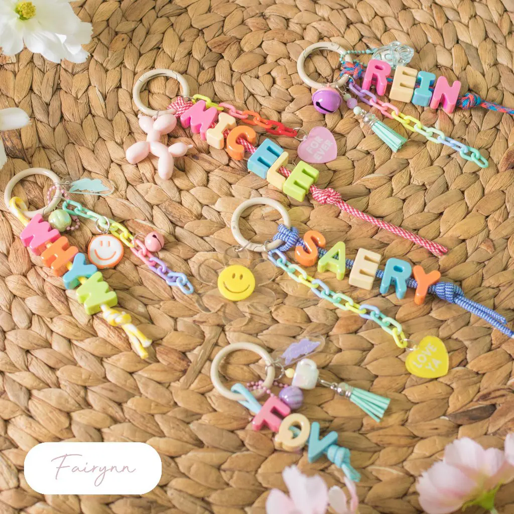 FAIRYNN - BagCharm Custom Inisial Gantungan Tas Keychain