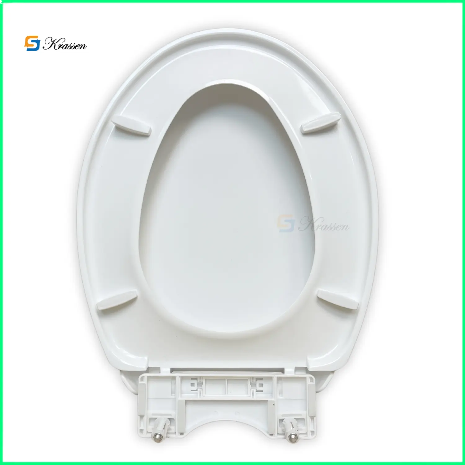 KS.35 Nắp bồn cầu rơi êm. Màu trắng sữa phủ bóng. Nhựa PP nguyên sinh cao cấp. Kích thước rộng 36, dài 44cm điều chỉnh +-2cm.