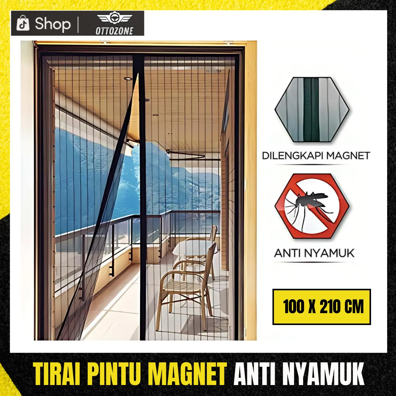 Tirai Pintu Anti Nyamuk Kelambu Jaring Magnetic Door 100x210cm