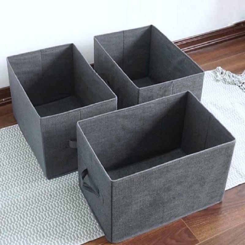 COMBO 3 HỘP Đựng Đồ Không Ngăn CÓ BÌA CỨNG CHỨ KHÔNG PHẢI LÀ KHUNG SẮT Hộp Đựng quần áo Thùng Đựng Đồ chơi gấp gọn Có nắp Bảo quản Đồ may mặc Chống Bụi