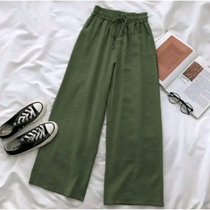 Daily pants Ladies Pants culottes pants crinkle plain ironless