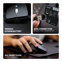Gambar REXUS Flow QZ30 Ergonomic Silent Click Wireless - Office Mouse Wireless dari Techno Computer Bali Kota Denpasar 5 Tokopedia